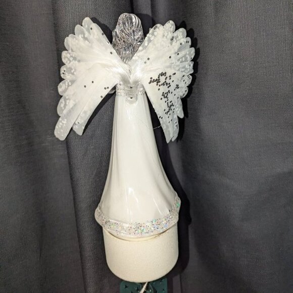 Vintage Color Changing Rotating Fiber Optic Praying Angel Christmas Tree Topper - Picture 5 of 10